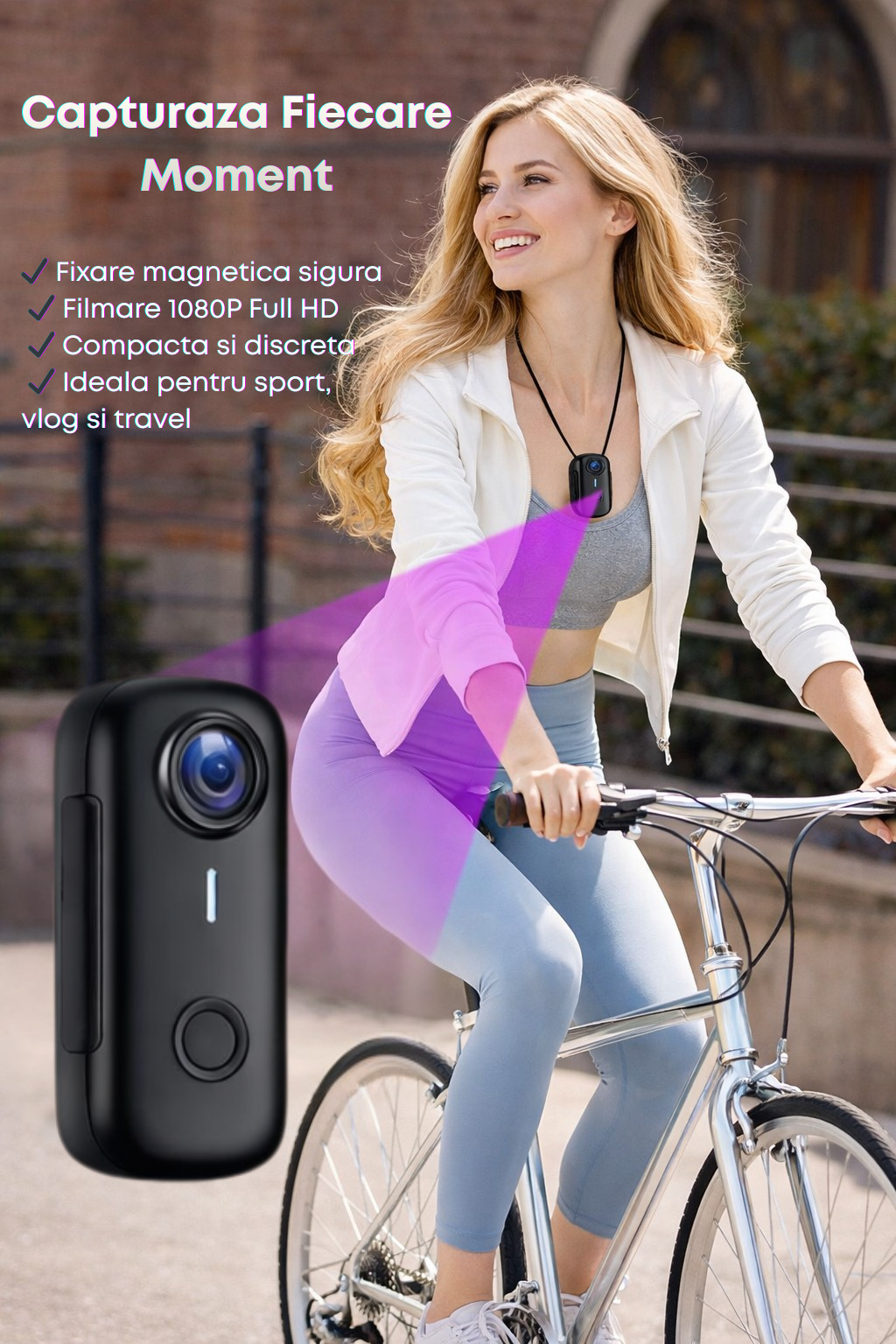 Mini Camera Video 1080P Full HD WiFi pentru Creatori de Continut si Vlog