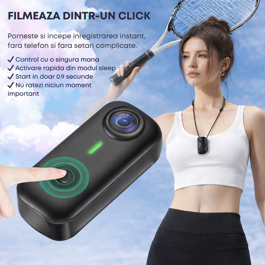 Mini Camera Video 1080P Full HD WiFi pentru Creatori de Continut si Vlog