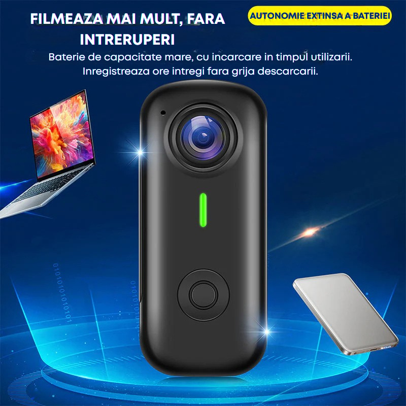 Mini Camera Video 1080P Full HD WiFi pentru Creatori de Continut si Vlog