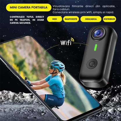 Mini Camera Video 1080P Full HD WiFi pentru Creatori de Continut si Vlog