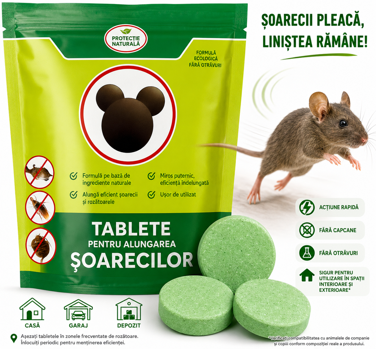 PESTGUARD™ 10 Tablete Repelente cu Acțiune Îndelungată Împotriva Dăunătorilor