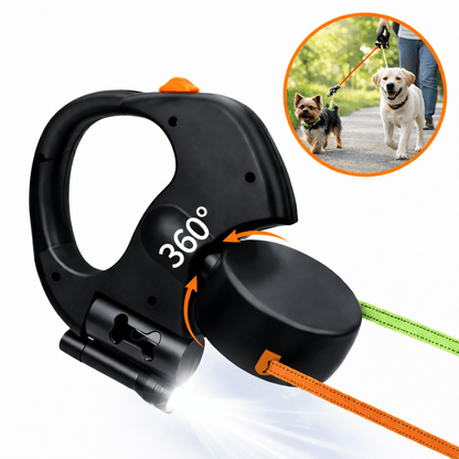 Lesa Dubla Retractabila 2 Caini Rotire 360 Grade Anti-Incurcare - Azora Shop