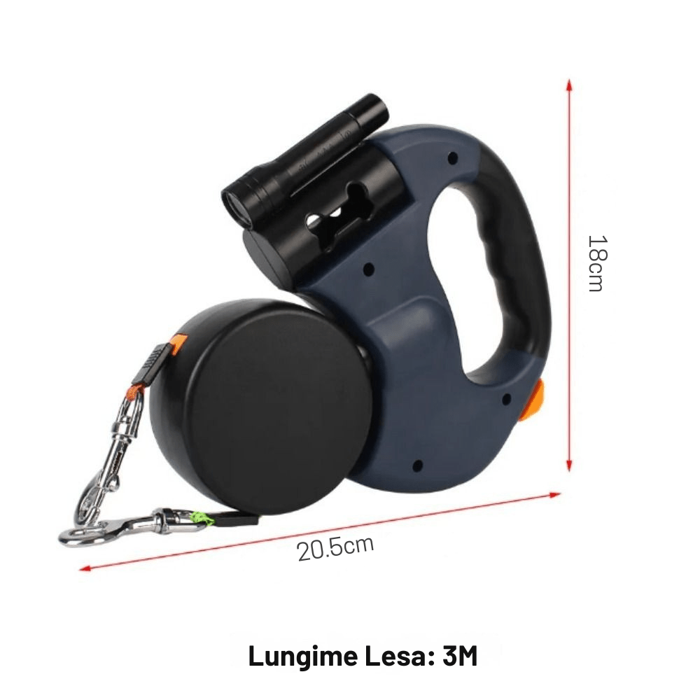 Lesa Dubla Retractabila 2 Caini Rotire 360 Grade Anti-Incurcare - Azora Shop