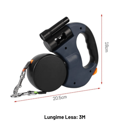 Lesa Dubla Retractabila 2 Caini Rotire 360 Grade Anti-Incurcare - Azora Shop