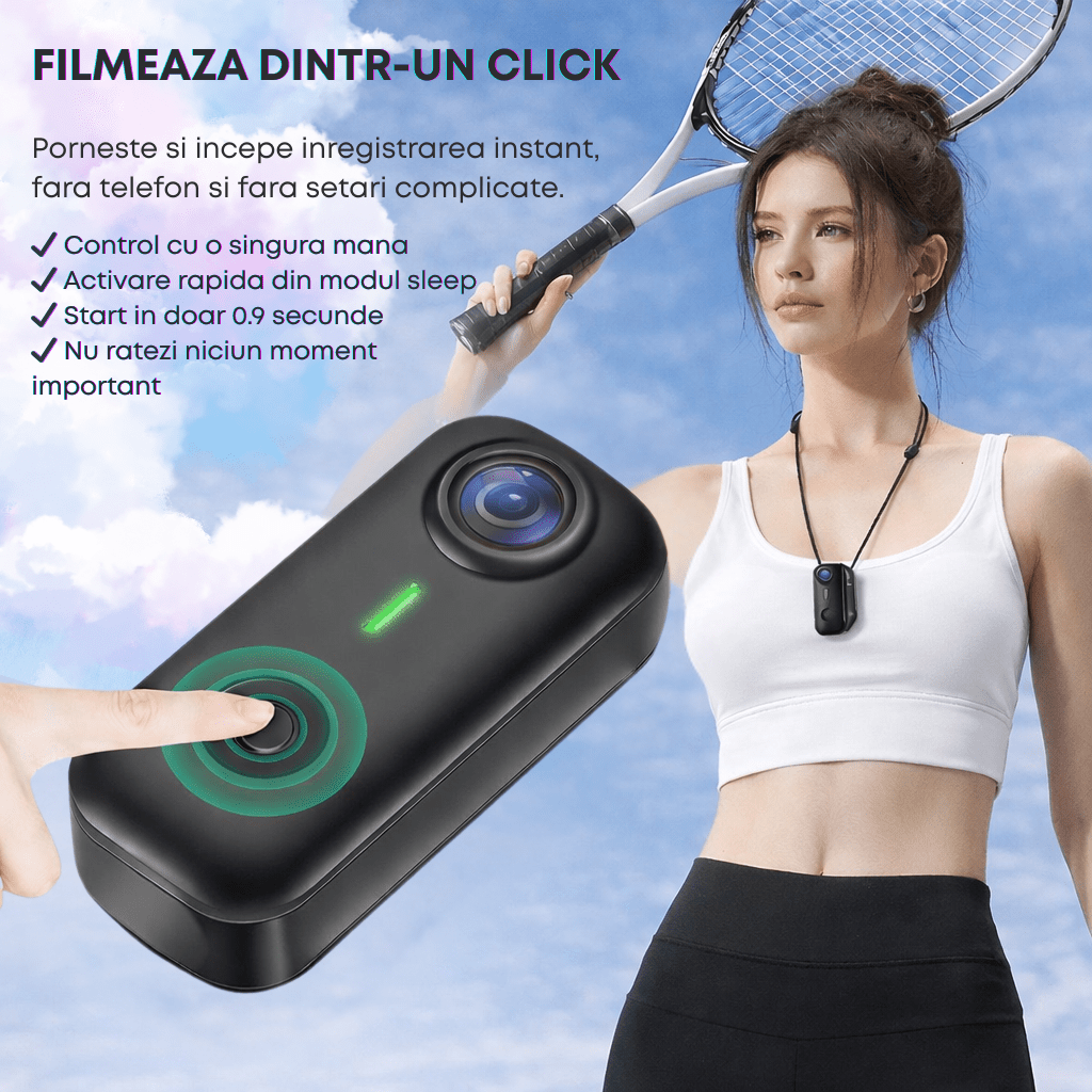 Mini Camera Video 1080P Full HD WiFi pentru Creatori de Continut si Vlog - Azora Shop