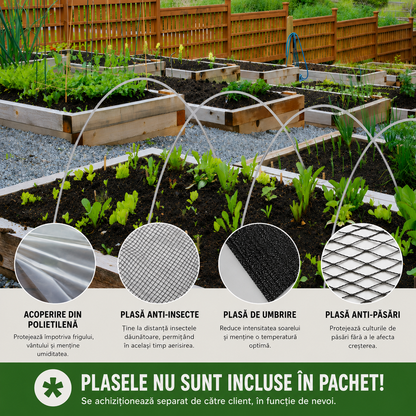 Kit pentru Mini-Seră – Tije Flexibile din Fibră de Sticlă pentru Protecția Plantelor